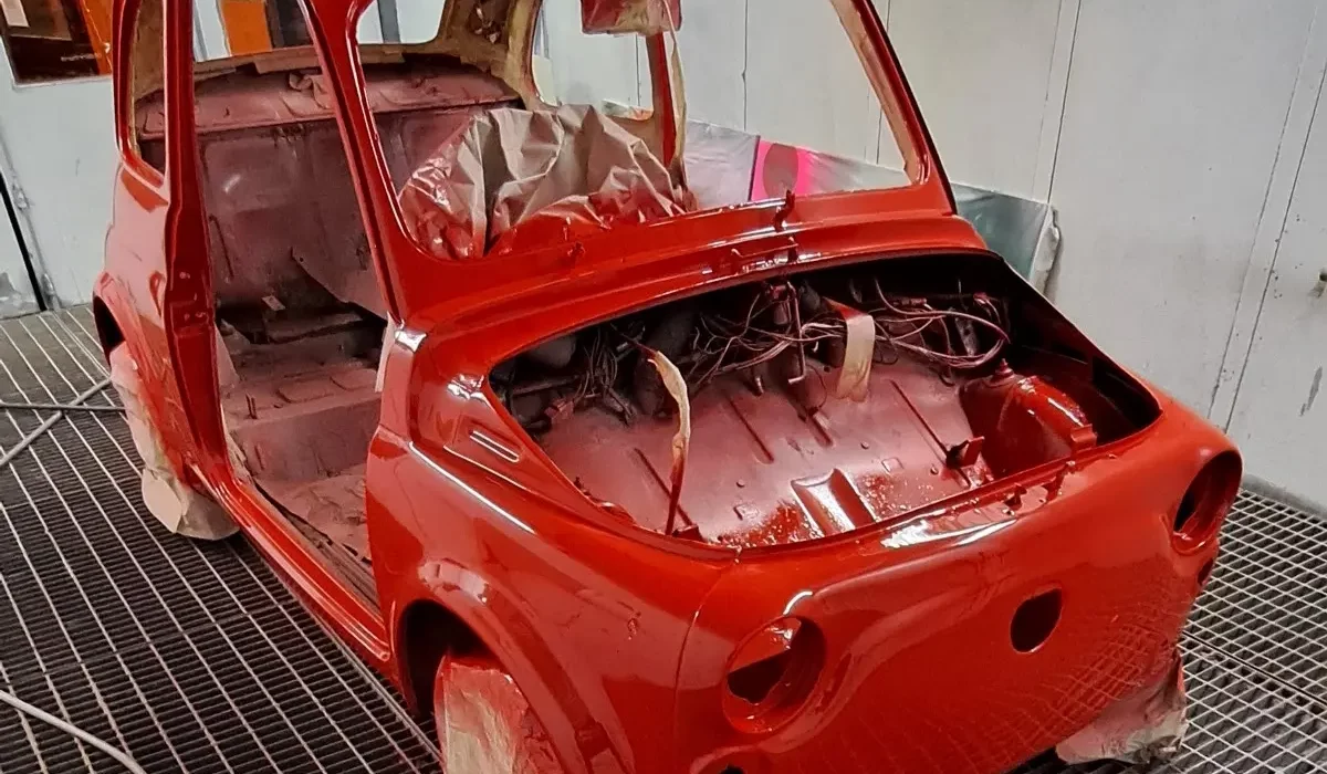 Old Fiat Sprayed Red