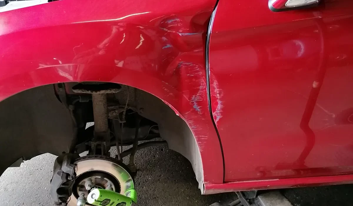 Red Citroen Front Dented