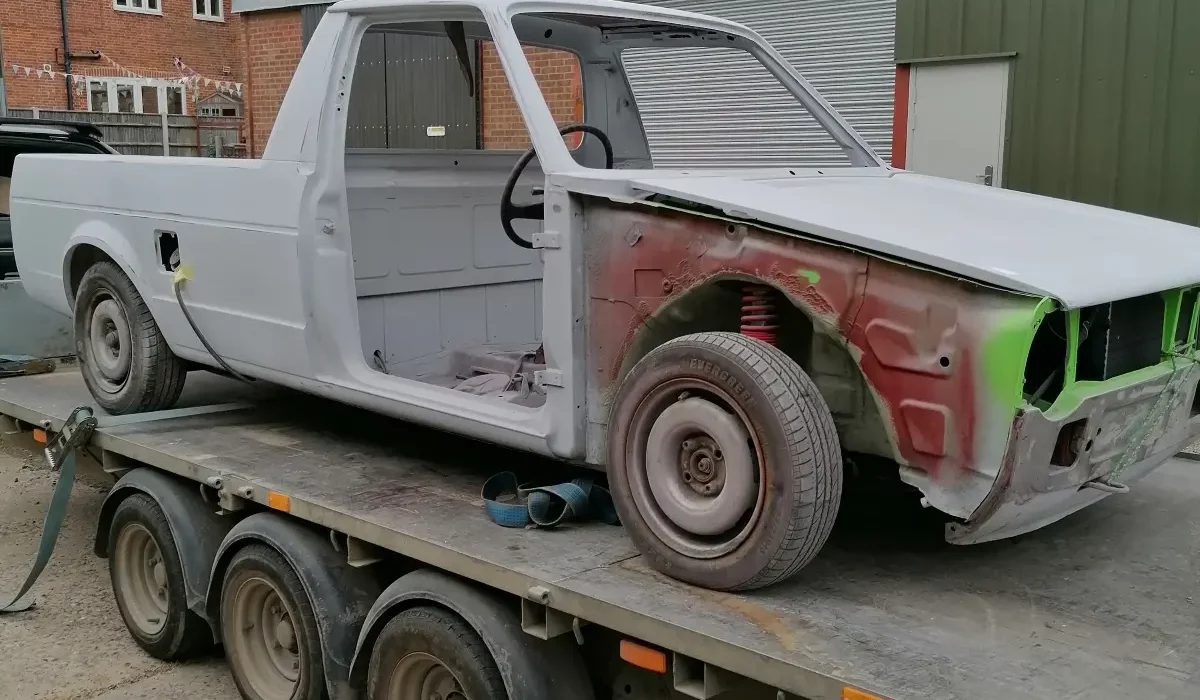 VW Tan Pickup Primed